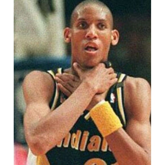 Reggie Miller (Adidas)-(Pacers)-(Jersey)-(Blue/Yellow)-(Good Cond.)-(XL)-$85.00 - Picture 12 of 12